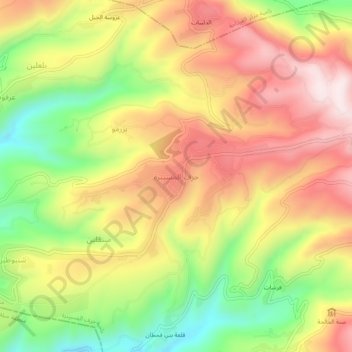 Harf al-Meseitra topographic map, elevation, terrain