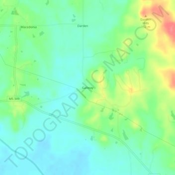 Gallway topographic map, elevation, terrain