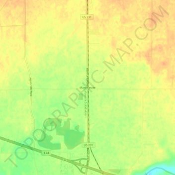 Manchester topographic map, elevation, terrain