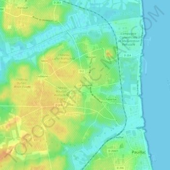 Le Pouyalet topographic map, elevation, terrain