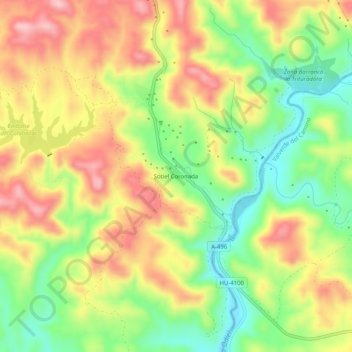 Sotiel Coronada topographic map, elevation, terrain