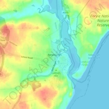 Newburgh topographic map, elevation, terrain