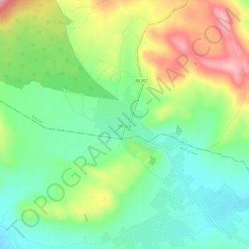 Bouzaria topographic map, elevation, terrain
