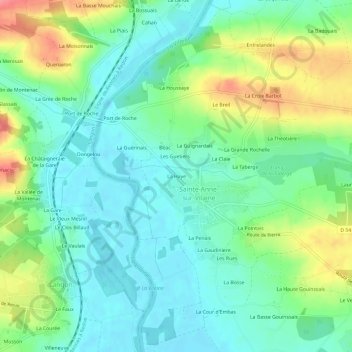 La Haye topographic map, elevation, terrain