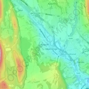 Ringvoll topographic map, elevation, terrain