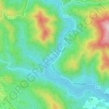 Ceps topographic map, elevation, terrain