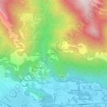Campambiardo topographic map, elevation, terrain