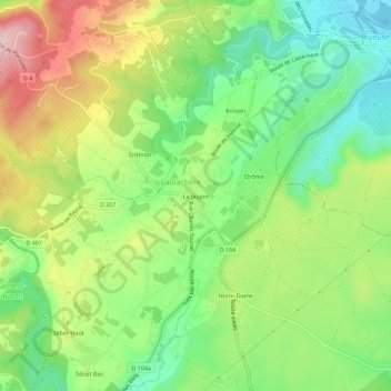 La Jaujon topographic map, elevation, terrain
