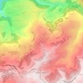 Zighrin topographic map, elevation, terrain