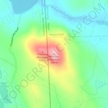 Province Mountain topographic map, elevation, terrain
