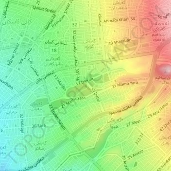 Saiwan hill topographic map, elevation, terrain