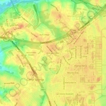 Andrews Manor topographic map, elevation, terrain