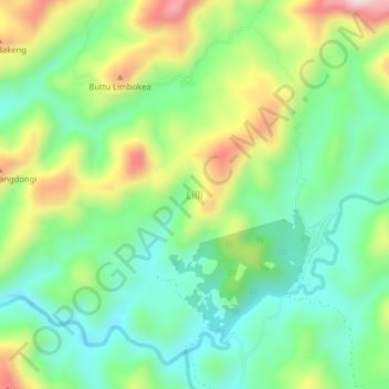 Lilli topographic map, elevation, terrain