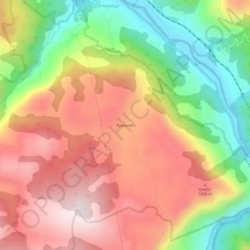 Kruševo topographic map, elevation, terrain