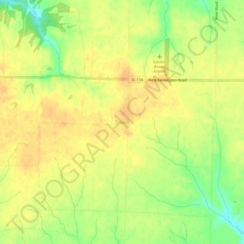 Trivoli topographic map, elevation, terrain