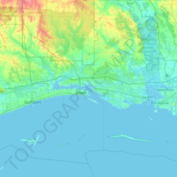Channel Island topographic map, elevation, terrain