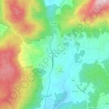 Vitorino dos Piães topographic map, elevation, terrain