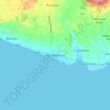 Alburquerque topographic map, elevation, terrain
