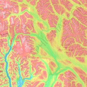 Kitmat-Stikine topographic map, elevation, terrain