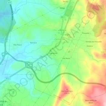 Casconha topographic map, elevation, terrain
