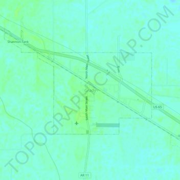 Grady topographic map, elevation, terrain