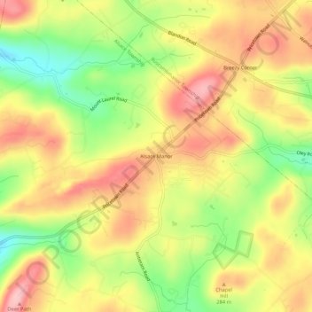 Alsace Manor topographic map, elevation, terrain