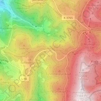 Breitenbrunnen topographic map, elevation, terrain