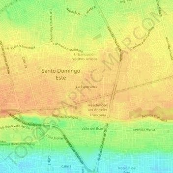 La Esperanza topographic map, elevation, terrain