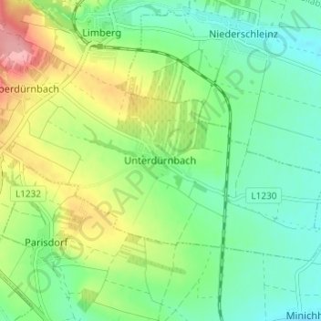 Unterdürnbach topographic map, elevation, terrain