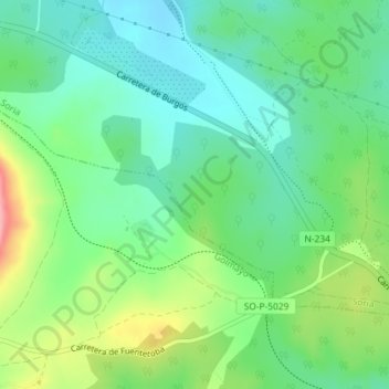 Cuerda Larga topographic map, elevation, terrain