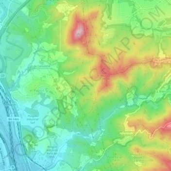 Bleda topographic map, elevation, terrain