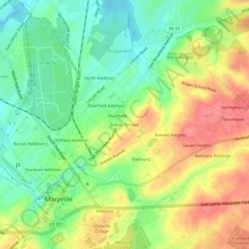 Scenic Terrace topographic map, elevation, terrain