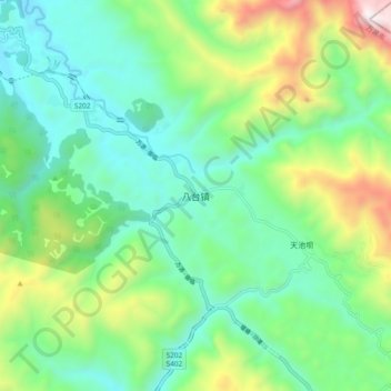 Batai topographic map, elevation, terrain