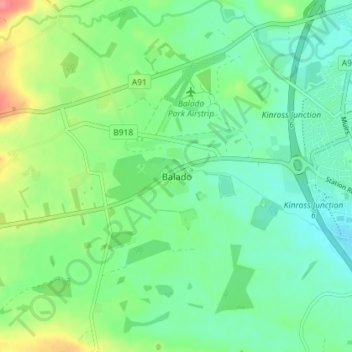 Balado topographic map, elevation, terrain