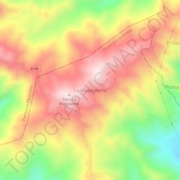 La Magdalena topographic map, elevation, terrain