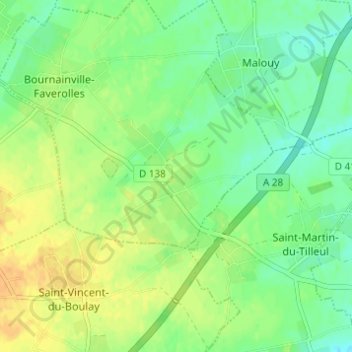 Les Mares Pulantes topographic map, elevation, terrain