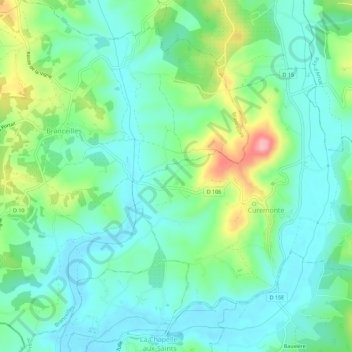 Lacombe topographic map, elevation, terrain