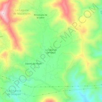 La Labor de Zaragoza topographic map, elevation, terrain