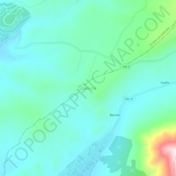 Zaâroura topographic map, elevation, terrain