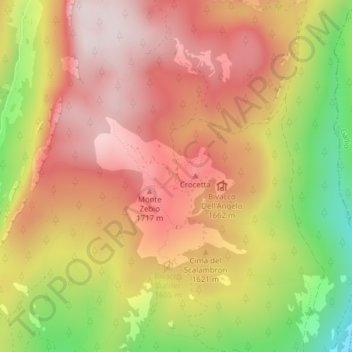 Malga Zebio topographic map, elevation, terrain