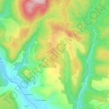 La Janade topographic map, elevation, terrain
