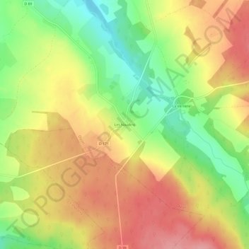 Les Naudins topographic map, elevation, terrain