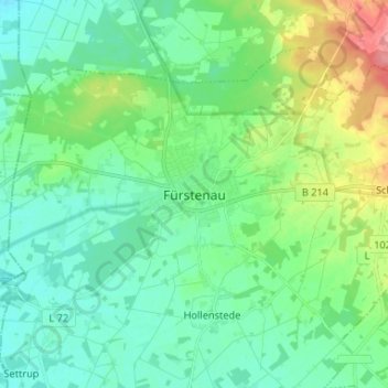 Fürstenau topographic map, elevation, terrain