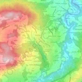 Engelburg topographic map, elevation, terrain