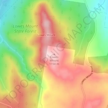 Lowes Mount topographic map, elevation, terrain