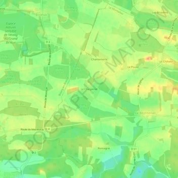 Le Charpenet topographic map, elevation, terrain