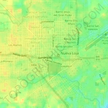 Unión y Progreso topographic map, elevation, terrain