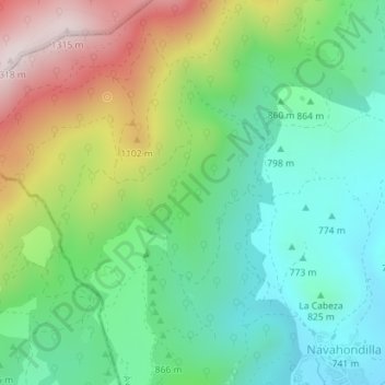 El Alamín topographic map, elevation, terrain