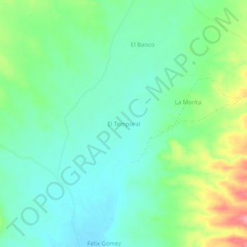 El Temporal topographic map, elevation, terrain