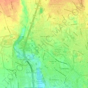 Rizzi topographic map, elevation, terrain
